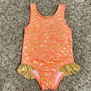 NWT Pink & Gold metallic swimsuit size 12month